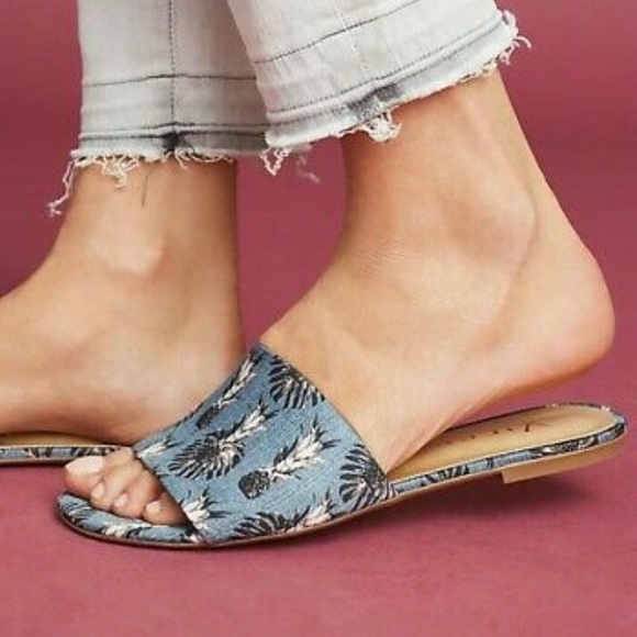 denim flat sandals